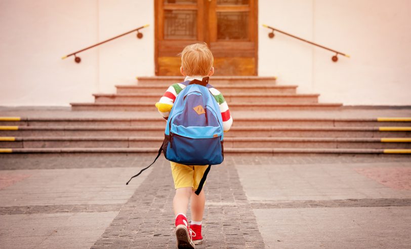 Kid walking to school