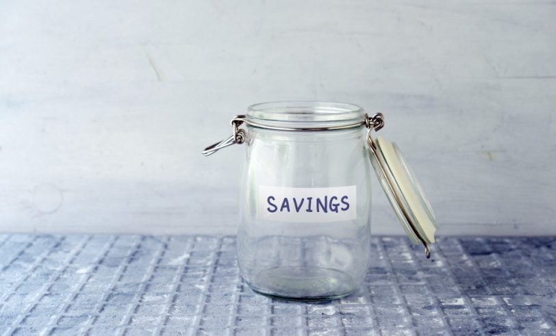 Empty savings jar
