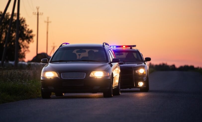 Cop pulling vehicle over