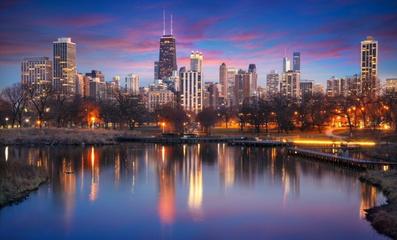 Chicago skyline, Illinois energy policy, free-market energy policy, consumer-regulated electricity